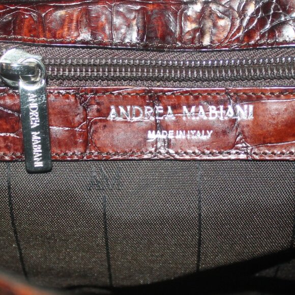 Exotic $649 Andrea Mabiani Italy Rich Alligator Hobo Shoulder Bag Purse - Picture 9 of 11